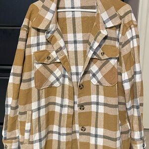 Plaid Tan Women's Jacket
